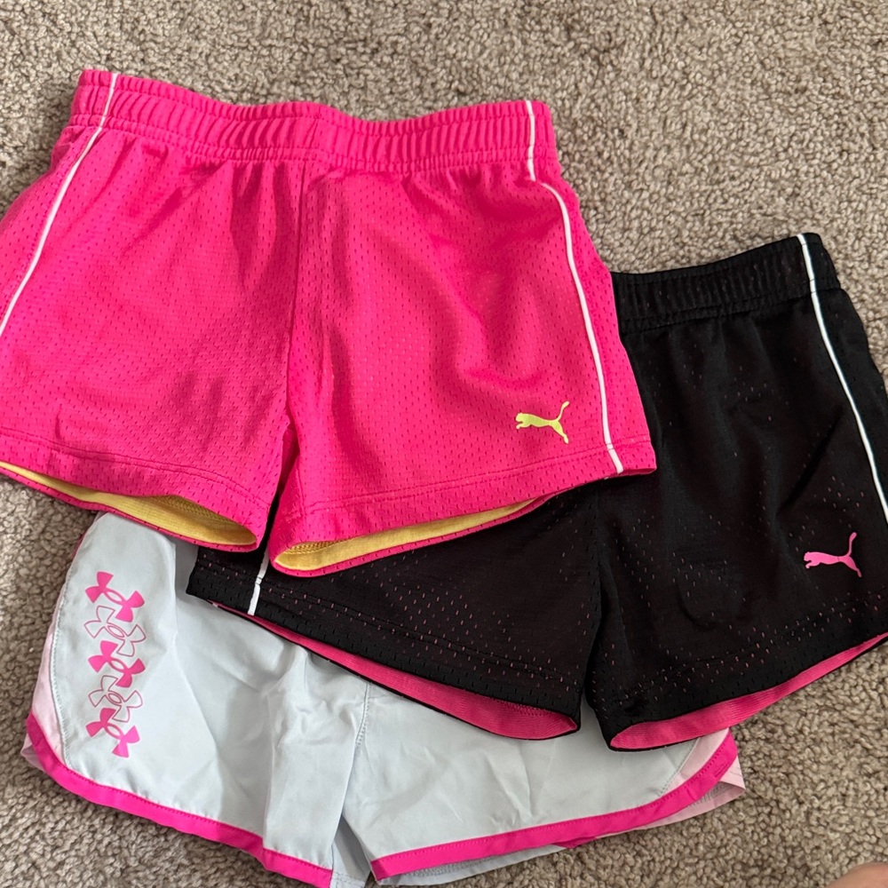 Puma Pink and Black Shorts Trio